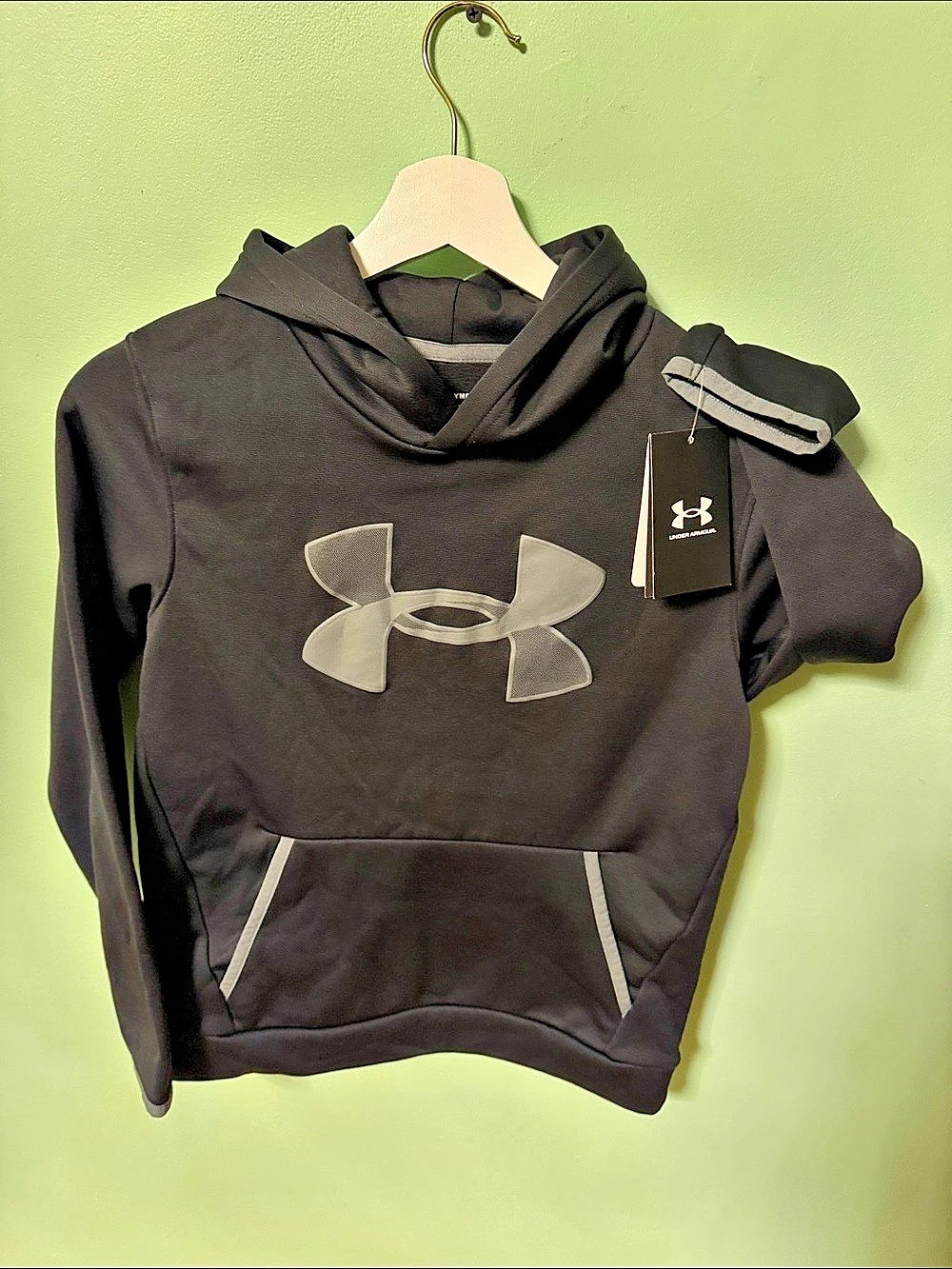 Under Armour Fleece Big Logo Hoodie Black Boys Medium